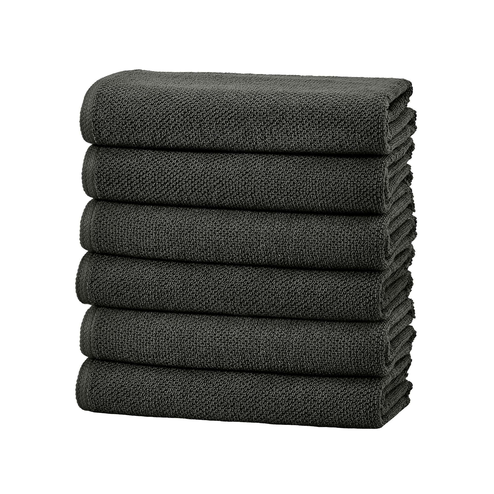 Cotton Quick Dry Loop Textured Bath Towel - Great Bay Home (Midnight, Hand Towel - Set of 6)