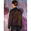 Lars Amadeus Men's Zipper Long Sleeves Party Disco Shiny Sequin Bomber Jacket - 3 of 4