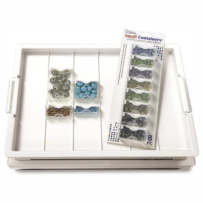 Elizabeth Ward Bead Storage Solutions Plastic Organizer Tray With Clear Snap Shut Lid For Sorting Craft Supplies Fasteners Crystals And More