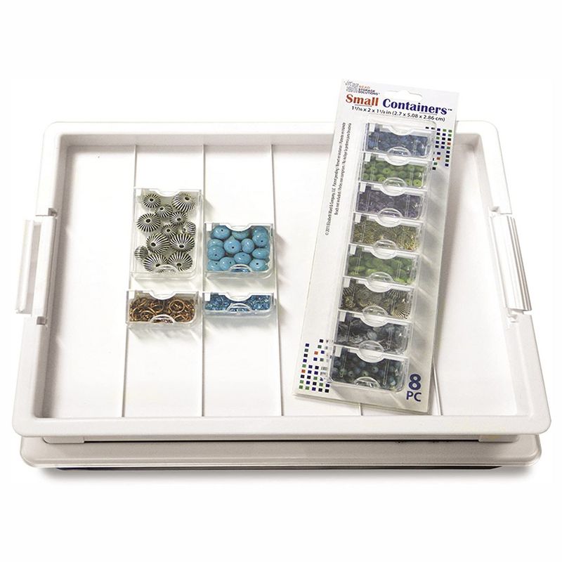 Bead Storage Solutions Assorted Glass and Clay Beads Set with Plastic See-Through Stackable Tray Organizer, 2 of 7
