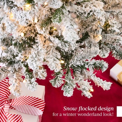 Winter Whisper 6ft Pre-Lit Snow Flocked Pine Christmas Tree with Warm White Lights
