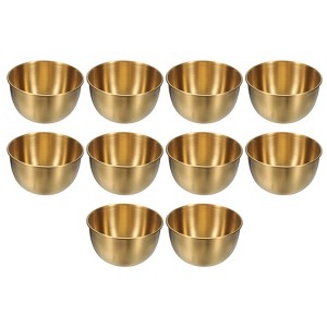 Unique Bargains Stainless Steel Seasoning Condiment Appetizer Mini Round Sauce Dishes 10 Pcs - 1 of 4