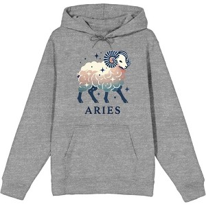 Aries Zodiac Sign Adult Long Sleeve Hoodie - 1 of 2