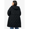 ellos Women's Plus Size Long Quilted Jacket With Drawstring Waist - image 3 of 4