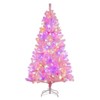 6Ft Pre-Lit Pink Artificial Christmas Tree, with 751 Branch Tips 250 & Multi Color Led Lights, Holiday Decoration for Home, Office, Party - 4 of 4