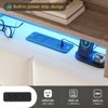 Floating Platform Bed Frame with Storage Headboard, Charging Station, LED Lights, Beige - 4 of 4