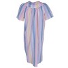 Elegant Emily Women's Snap Front Striped Duster Gown - 3 of 3