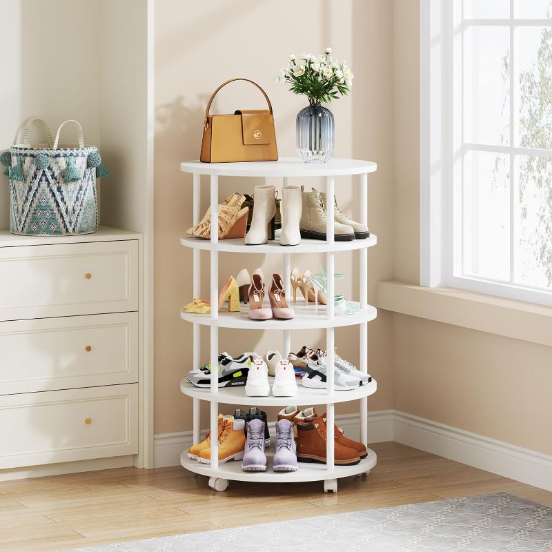Tribesigns 5-Tier Rotating Shoe Rack, 4 of 9