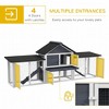 SKYONE 83" Dark Gray 2-Story Wooden Rabbit Hutch with Run, Ladder, Lockable Doors & Slide-Out Tray - 3 of 4