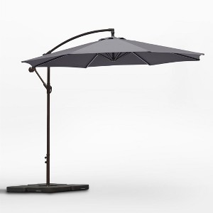 WestinTrends 10 Ft Outdoor Patio Cantilever Offset Umbrella with Base Weights - 1 of 3
