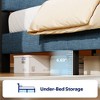 GREENSTELL Twin Bed Frame with Upholstered Headboard  and Charging Station & LED Lights Wood - 4 of 4