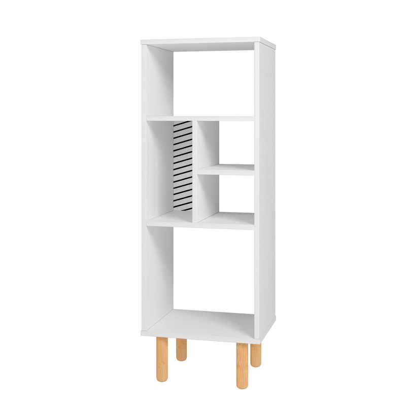 42.51&#34; Essex 5 Shelf Bookcase White/Zebra - Manhattan Comfort, 1 of 6