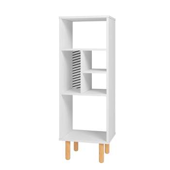 42.51" Essex 5 Shelf Bookcase White/Zebra - Manhattan Comfort