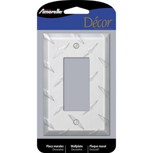 Amerelle Diamond Silver 1 gang Stamped Aluminum Decorator Wall Plate 1 pk - 1 of 1