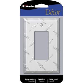 Amerelle Diamond Silver 1 gang Stamped Aluminum Decorator Wall Plate 1 pk