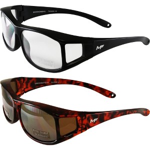 2 Pairs of MotoFrames Sideshow Safety Motorcycle Glasses with Clear, Drive Mirror Lenses - 1 of 2