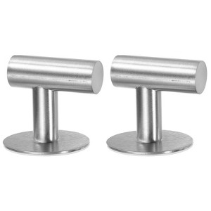 Unique Bargains Stainless Steel Waterproof Adhesive Decorative Hooks and Hangers 1.97" 2 Pcs - 1 of 4