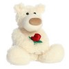 Aurora Medium Honey Bear with Rose Valentine Heartwarming Stuffed Animal White 9.5" - 2 of 4