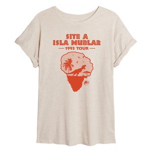 Women's - Jurassic Park - Isla Nublar 1993 Tour Oversized Graphic T-Shirt - 1 of 4
