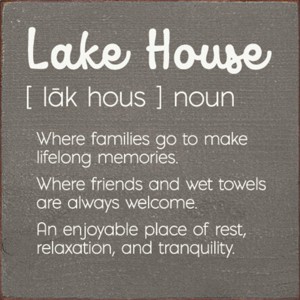 Slickblue Lake House Wood Wall Sign – Rustic 7x7 Décor – Family, Friends & Relaxation Quote, Color Options - 1 of 3