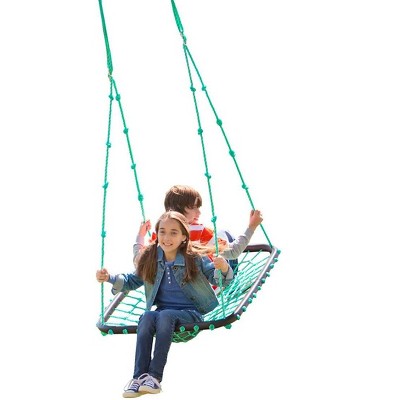 HearthSong Deluxe Platform Tree Swing for Kids with Nylon Rope and Padded Steel Frame