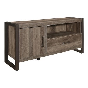Lexicon Dogue 51" Transitional Wood TV Stand in Brown and Gunmetal - 1 of 4