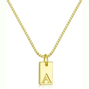 Dainty Initial Necklace 14K Gold Plated Personalized Jewelry Christmas Gift - 1 of 4