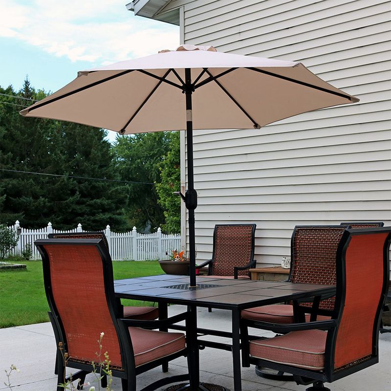 Sunnydaze Outdoor Aluminum Patio Table Umbrella with Polyester Canopy and Tilt and Crank Shade Control - 7.5', 3 of 13