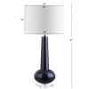 JONATHAN Y 31" Glass Hope Table Lamp (Includes LED Light Bulb) Blue : Linen Shade and Chrome Accents - 4 of 4