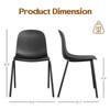 GlasFlength Dining Sets, Modern Plastic Stackable Dining Chair Set of 4 with Metal Legs for Indoor or Outdoor, Black, 17.7"*16.1"*33.3" - 2 of 4
