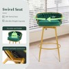 VASIP Swivel Counter Height Bar Stools Set of 2 with Hand-Woven Backrest & Gold Metal Legs, Low Back Upholstered High Bar Chairs with Footrest - 4 of 4