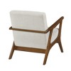 Chenille Upholstered Accent Armchair with Plush Seat Cushion and Chestnut Finish Frame - 4 of 4