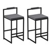 Lyngins Upholstered Velvet Bar Stools Set of 2,Modern Counter Height Barstools with Metal Frame,Dining Chair for Office Kitchen Island - 2 of 4