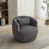 APRILSOUL 34.25" Wide Corduroy Swivel Barrel Chair, Soft Accent with Pillow, Circular Reading Armchair, Club Living Room Office Lounge - 4 of 4