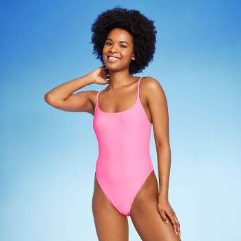 Women's High Leg Cheeky Scoop Back One Piece Swimsuit - Wild Fable™