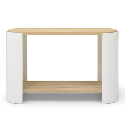 GlasFlength Coffee Tables, Contemporary Circular Coffee Table, Elegant and Functional, Ideal for Open Spaces, Beige, 31.49"*18.3"*18.3"