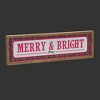 Merry and Bright Sign – 19.75"L x 5.75"H MDF Metal Red White Holiday Wall Decor – By Melrose - 3 of 3