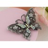 Alilang Vintage-Inspired Silvery Tone Butterfly Brooch Pin with Crystal Rhinestone Accents - 2 of 4