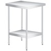 Stainless Steel Table, Heavy Duty Worktable with Adjustable Undershelf and Locking Casters, 2 Tier Metal Prep Table for Kitchen, Restaurant, Garage - 2 of 4