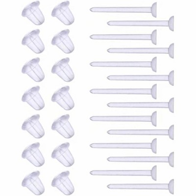 80pcs Hypoallergenic Plastic Stud Earrings - 3mm Medical Grade for Sensitive Ears