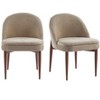 Christopher Knight Home Carew Modern Chenille Upholstered Iron Dining Chairs (Set of 2) - 2 of 4