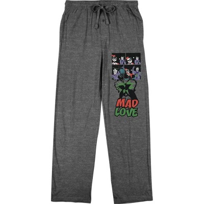 Batman Joker And Harley Mad Love Men's Graphite Heather Sleep Pajama Pants