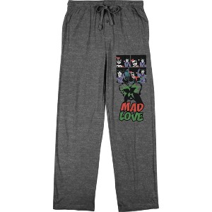 Batman Joker And Harley Mad Love Men's Graphite Heather Sleep Pajama Pants - 1 of 2