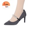 Allegra K Women Shoe Strap Belt Band with Pearls Elastic Shoe Strap 2 Pairs - 4 of 4