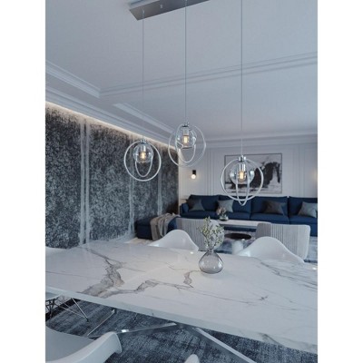 Satin Brass Jamie 36" Modern Mini-Pendant with Clear Glass Shades