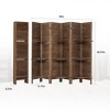 MAYEERTY Freestanding Room Divider, 5.6Ft Wood Privacy Screen with Shelves - 4 of 4