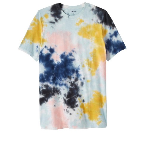 Kingsize Men's Big & Tall Lightweight Longer-length Tie-dye Crewneck ...