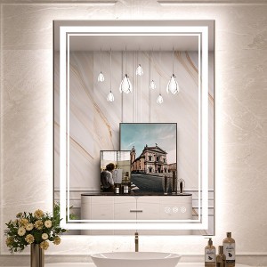 Keonjinn LED Bathroom Vanity Mirror, Front Light & Backlit, 3 Color Temperatures, Anti Fog, Double Lights Strips - 1 of 4