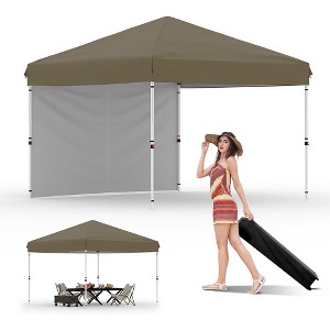 10x10 Pop Up Canopy Tent Outdoor Canopy with 1 Removable Sidewall, Commercial Instant Tent Shelter - 1 of 4