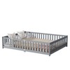 YOOCOZZ Queen Size Rubber Wood Floor Bed with Fence,Door and Safety Guardrails - 3 of 4